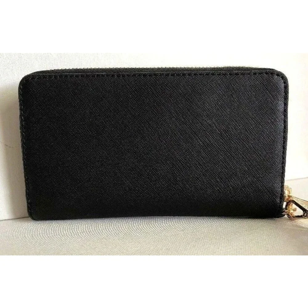 New Michael Kors Jet Set Travel Large Flat phone case Leather Black - Picture 5 of 6